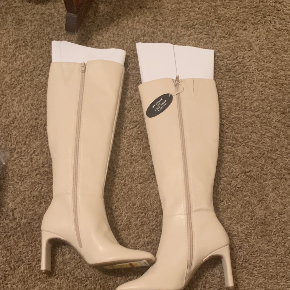 Alfani Elegant Cream Knee-High Boots